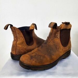 Blundstone Chelsea Boots Rustic Brown On Genuine Leather M5 W7